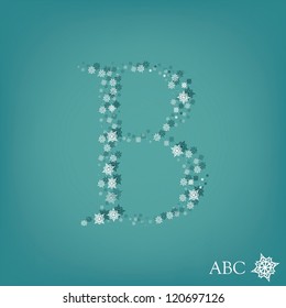 Christmas and winter abc with snowflakes-B
