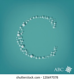 Christmas and winter abc with snowflakes-C