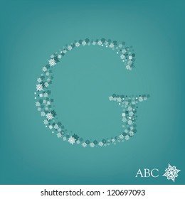 Christmas and winter abc with snowflakes-G