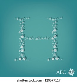 Christmas and winter abc with snowflakes-H