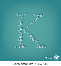 Christmas and winter abc with snowflakes-K