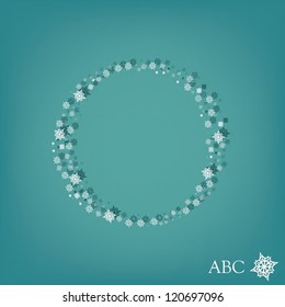 Christmas and winter abc with snowflakes-O