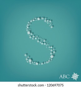 Christmas and winter abc with snowflakes-S
