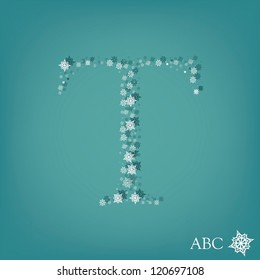 Christmas and winter abc with snowflakes-T