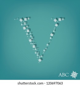 Christmas and winter abc with snowflakes-V