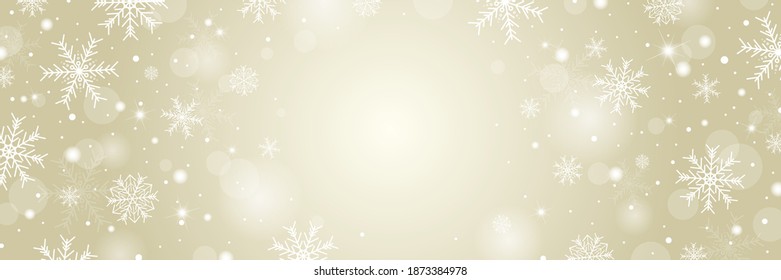 Christmas and winter background concept design of white snowflake and snow with copy space vector illustration