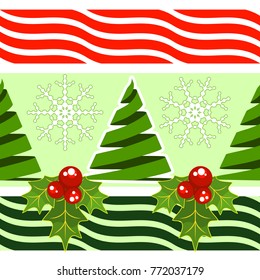 Christmas and winter background. Horizontal seamless pattern.