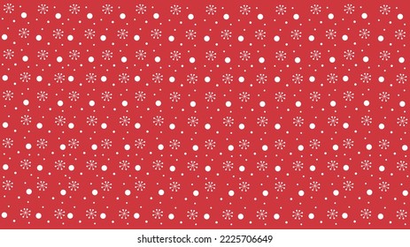 Christmas Winter Background Pattern On Red Base Color Background. Vector Illustration