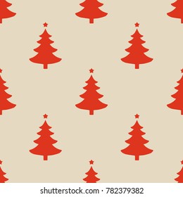 Christmas winter background with red christmas tree pattern for wrapping and wallpaper
