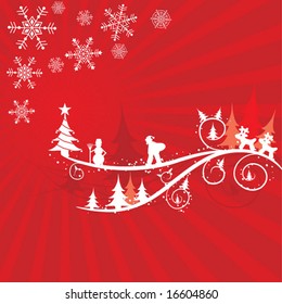Christmas winter background, vector illustration