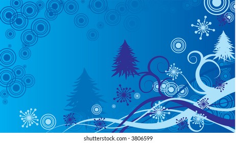 Christmas winter background, vector illustration