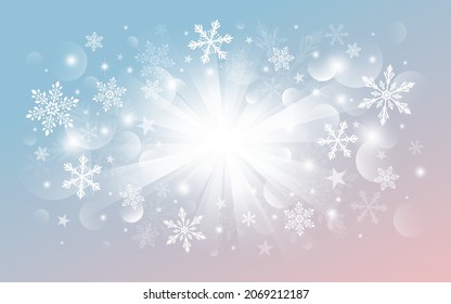 Diseño de fondo de banner navideño e invernal de copo de nieve con luz