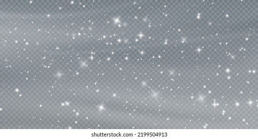 Christmas winter blue abstract background. Powder PNG. Winter holiday storm with wind and snowflakes.