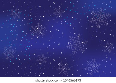 Christmas winter card with snowflakes.
