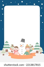 Christmas winter childrens illustration background