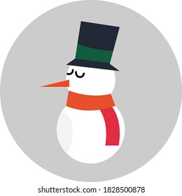 christmas and winter cute Snowman character flat vector design