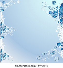 Christmas Winter floral vector background - Happy New Year!