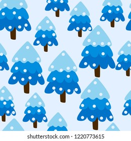 Christmas winter forest landscape. seamless pattern and background. Abstract Vector illustration.