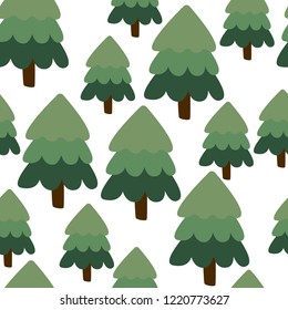 Christmas winter forest landscape. seamless pattern and background. Abstract Vector illustration.