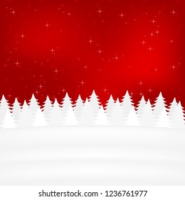 Christmas winter forest. landscape tree. vector illustration