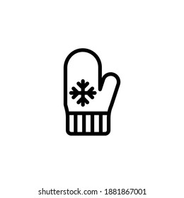 Christmas Winter Gloves Linear icon in vector. Logotype