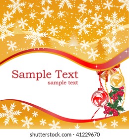 christmas winter greeting card with decorations