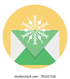 Christmas or winter greeting card flat icon