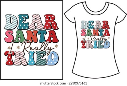 Christmas Winter groovy SVG T shirt design. Christmas gift t-shirt for the family.