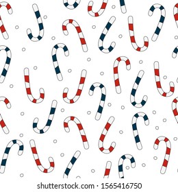 Christmas or winter hand drawn seamless texture pattern for festivity. Icons and elements for wrapping paper or decoration.