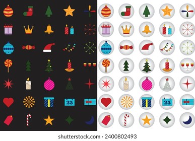 Juego de ilustración vectorial de Navidad e invierno dibujado a mano.EPS 10.eps
