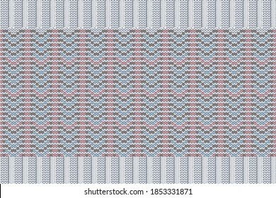 Christmas and Winter holiday knitting pattern for plaid, sweater design. Vector seamless pattern.