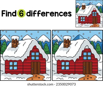 Christmas Winter House Find The Differences