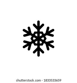 Christmas and Winter Ice Snowflake. Flat Vector Icon illustration. Simple black symbol on white background. Christmas and Winter Ice Snowflake sign design template for web and mobile UI element