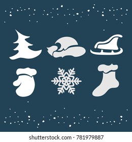 Christmas and winter icon set