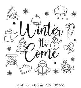christmas winter icon set vector art