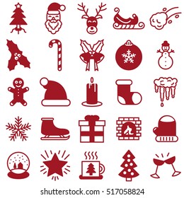 Christmas and winter icon set. Vector.