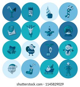 Christmas and Winter Icons Collection. Monochrome color. Simple and Minimalistic Style. Vector
