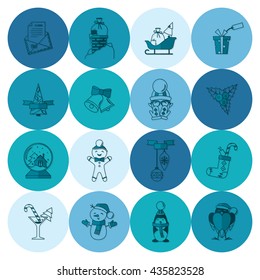 Christmas and Winter Icons Collection. Monochrome color. Simple and Minimalistic Style. Vector