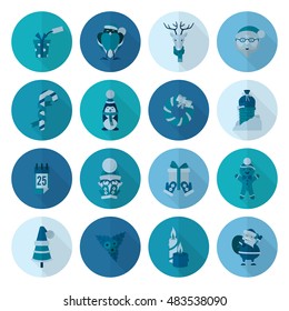 Christmas and Winter Icons Collection. Monochrome color. Simple and Minimalistic Style. Vector