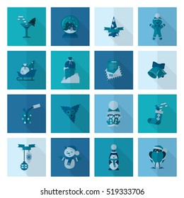 Christmas and Winter Icons Collection. Monochrome color. Simple and Minimalistic Style. Vector