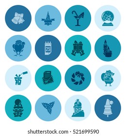 Christmas and Winter Icons Collection. Monochrome color. Simple and Minimalistic Style. Vector