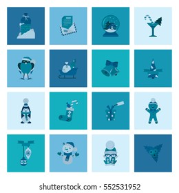 Christmas and Winter Icons Collection. Monochrome color. Simple and Minimalistic Style. Vector