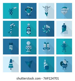 Christmas and Winter Icons Collection. Monochrome color. Simple and Minimalistic Style. Vector
