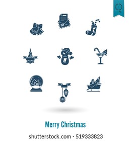 Christmas and Winter Icons Collection. Simple and Minimalistic Style. Vector
