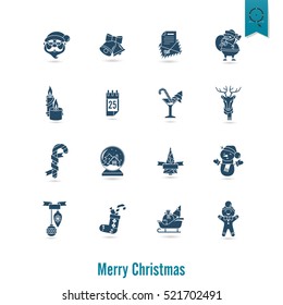 Christmas and Winter Icons Collection. Simple and Minimalistic Style. Vector