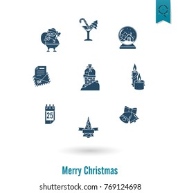 Christmas and Winter Icons Collection. Simple and Minimalistic Style. Vector