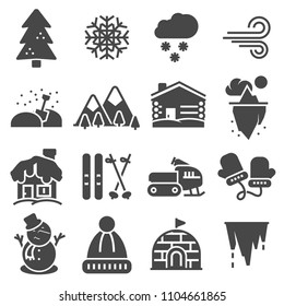 Christmas and Winter icons collection - vector silhouette set