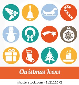 Christmas and Winter icons collection - vector silhouette