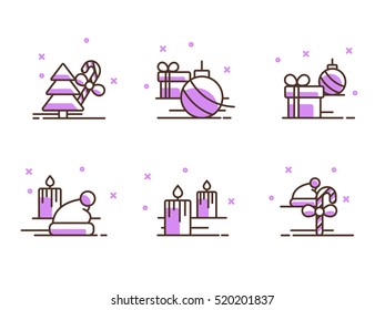 Christmas and Winter icons collection - vector silhouette