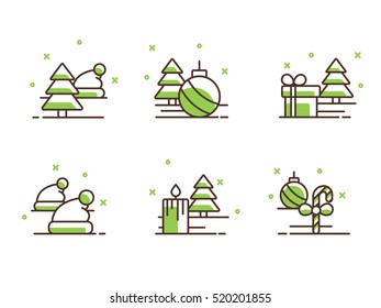 Christmas and Winter icons collection - vector silhouette